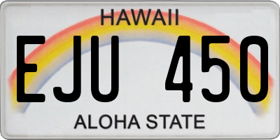 HI license plate EJU450