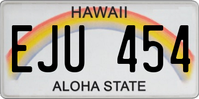 HI license plate EJU454