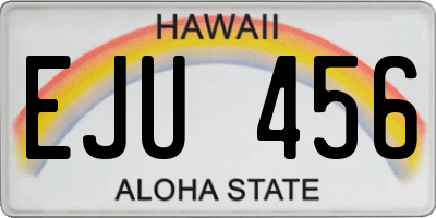 HI license plate EJU456