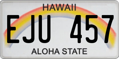 HI license plate EJU457