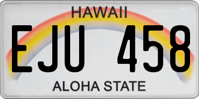 HI license plate EJU458