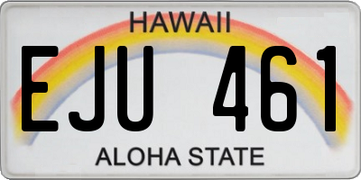 HI license plate EJU461
