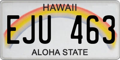 HI license plate EJU463