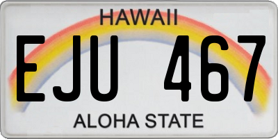 HI license plate EJU467