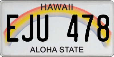 HI license plate EJU478