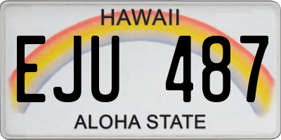 HI license plate EJU487