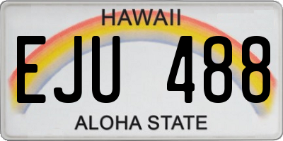HI license plate EJU488