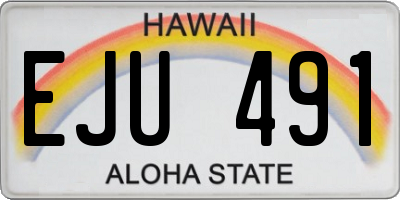 HI license plate EJU491
