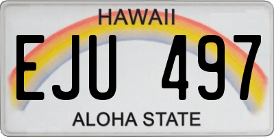 HI license plate EJU497