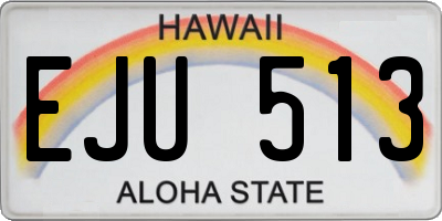HI license plate EJU513