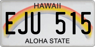 HI license plate EJU515
