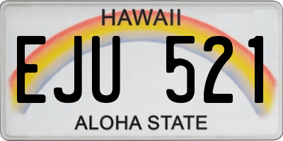 HI license plate EJU521