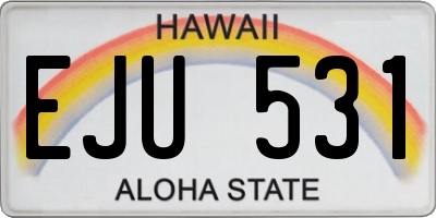 HI license plate EJU531
