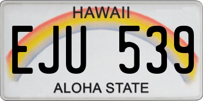 HI license plate EJU539