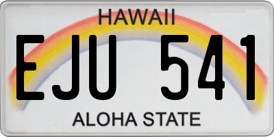 HI license plate EJU541
