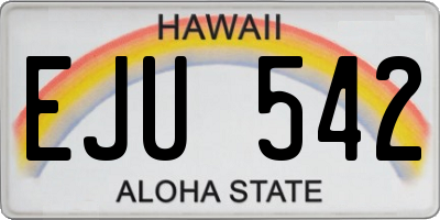 HI license plate EJU542