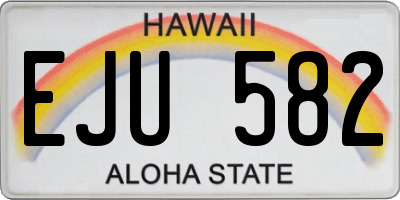 HI license plate EJU582