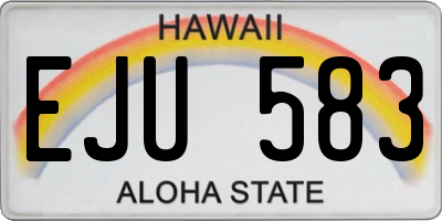 HI license plate EJU583