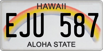 HI license plate EJU587