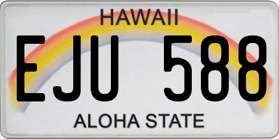 HI license plate EJU588