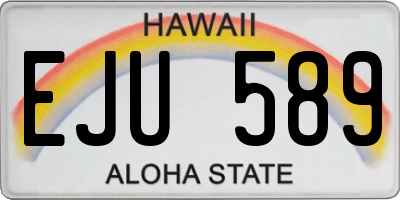 HI license plate EJU589