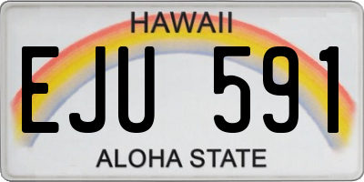 HI license plate EJU591