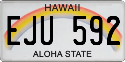 HI license plate EJU592