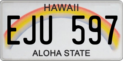 HI license plate EJU597