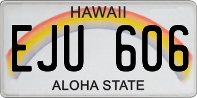 HI license plate EJU606