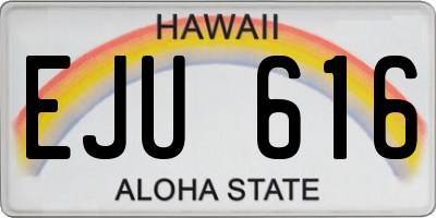 HI license plate EJU616