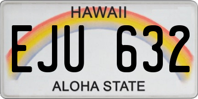 HI license plate EJU632