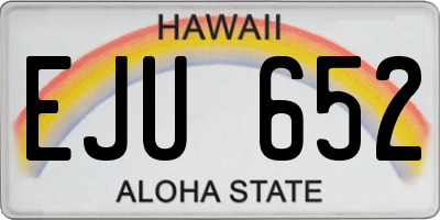 HI license plate EJU652