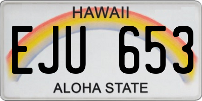 HI license plate EJU653
