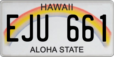 HI license plate EJU661