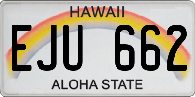 HI license plate EJU662