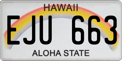 HI license plate EJU663