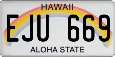 HI license plate EJU669