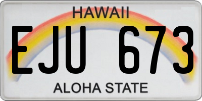 HI license plate EJU673