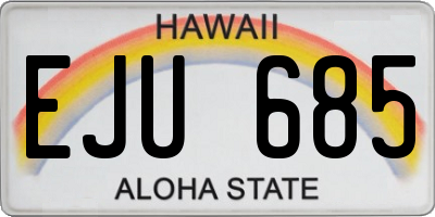 HI license plate EJU685