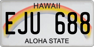 HI license plate EJU688