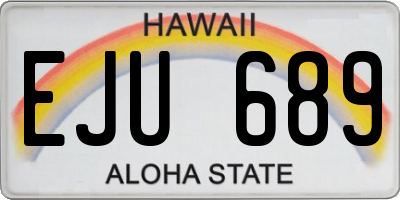 HI license plate EJU689