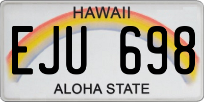 HI license plate EJU698