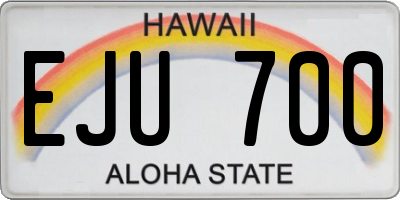 HI license plate EJU700