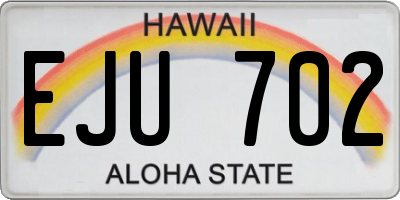 HI license plate EJU702