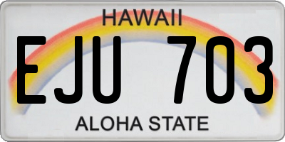 HI license plate EJU703