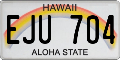 HI license plate EJU704