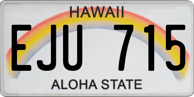 HI license plate EJU715
