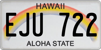 HI license plate EJU722