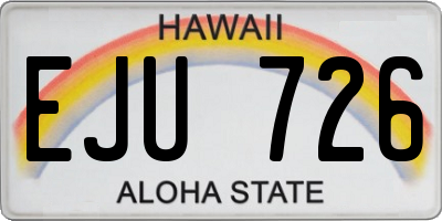 HI license plate EJU726