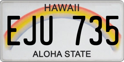 HI license plate EJU735
